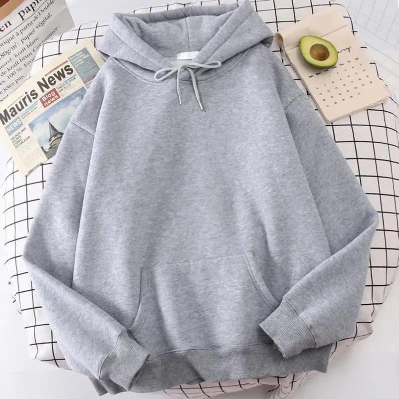 Comfortable Grey Fleece Hooded Hoodie - Perfect Casual Wear